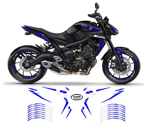 Adesivi moto yamaha mt-09 blu bianche grafiche complete mt09 2017 - 2020 - Picture 1 of 3