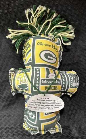 NFL Green Bay Packers Damn It Doll Homemade/Handcrafted Fan Stress Doll Cover