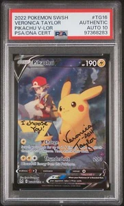 Veronica Taylor Ash PSA/DNA 10 Auto 2022 Lost Origin Pikachu V TG16 97368283 - Picture 1 of 2