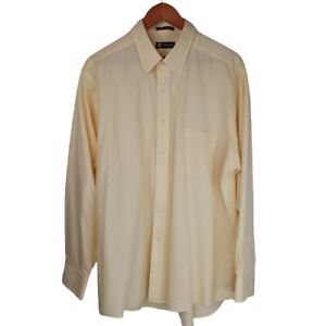 Mens Shirt Button Down Size 17-17.5  34/35 Pale Yellow CHAPS