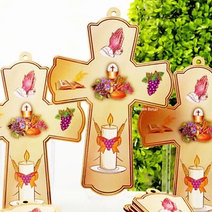 12 pc Wood Cross Communion Favors Baptism Bautizo Comunion Recuerdos New 8 inch - Picture 1 of 7