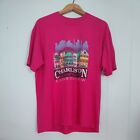 Vintage Sc Tee T-Shirt Magenta 1988 Rainbow Row Charleston Hanes Carolina Xl