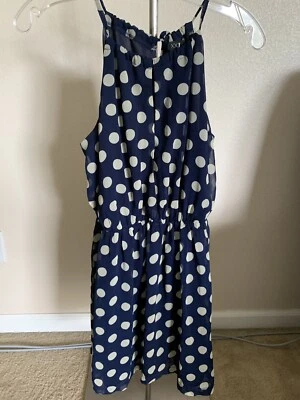 XXI Women’s Dress Size S Blue With Polka Dot Design Forever 21 - Image 1 of 4
