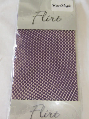 Fishnet Knee High Highs White Brown Purple by Flirt J18