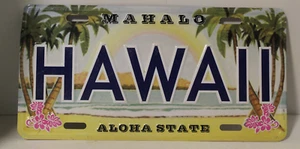 Neuheit Hawaii " Nummernschild Aloha State / Mahalo / Metall / geprägt / Neu - Bild 1 von 3