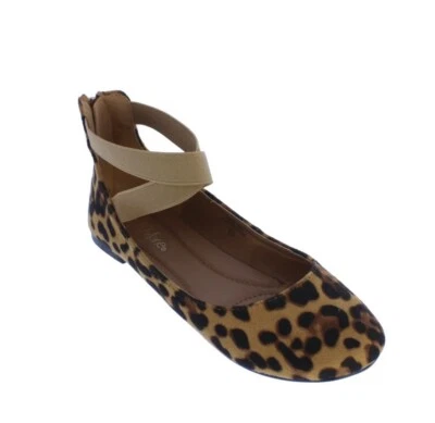Bailarina plana Bella Marie Dan-20 para mujer con correa elástica en leopardo talla 7,5 8 9 Foto 1 de 4