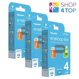 12 Panasonic Eneloop Lite Aaa Batteries Eco Rechargeable 4Bl Hr03 550Mah NEW - Bild 1 von 5
