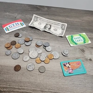 Toy Fake Coins And Plastic Cards Lot - Picture 1 of 3