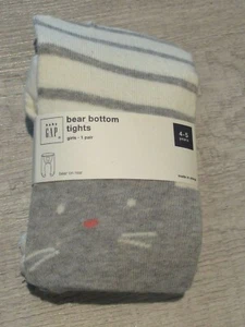 ~~2 PAIRS~~ GAP Girls Bear Bottom Tights Kitty 4-5 Years - Picture 1 of 1