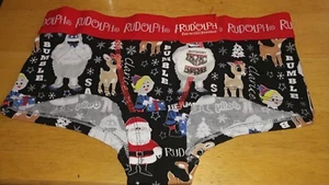 WOMENS RUDOLPH REINDEER BOYSHORT UNDERWEAR SIZE 5 NWT - Picture 1 of 3