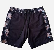 Mens Rusty Surf Boardshorts Boardies Sz 30 Black Beach Skate Summer Drawstring