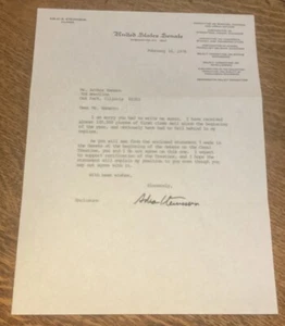 ADLAI STEVENSON III AUTOGRAMM & EINSEITIGER BRIEF UND UMSCHLAG - Bild 1 von 3