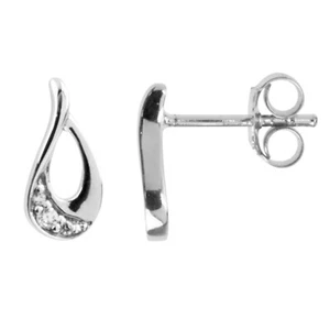 Conjunto de aretes colgantes de lágrima de plata de ley con circonita cúbica de cristal - Imagen 1 de 4