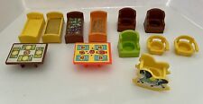 Vintage Fisher Price Little People Furniture Beds, Chairs, Tables **Lot of 12 pc