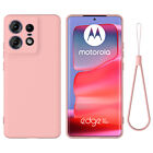 Colorful Slim Matte Silicone Back Lanyard case For For Motorola Edge 50 Pro 5G
