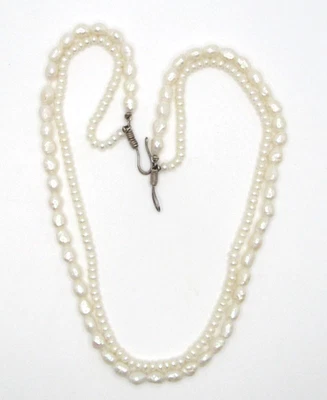 Fresh Water Pearls Double Strand Necklace Vintage  16" - Image 1 of 4