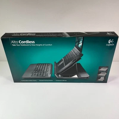Logitech Alto Cordless Notebook Stand with Cordless Keyboard and USB Hub - Black - Image 1 of 4