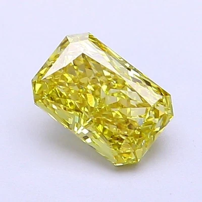 1.05 Ct Radiant Shape lab IGI Certifide Diamond Fancy Intense Yellow Color VS1 - Image 1 of 4