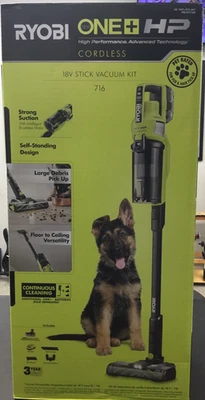 Ryobi One+ HP 18V Pet Stick Vacuum With 4 Ah Battery And Charger PBLSV716K - Image 1 of 3