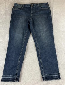 Pantalones de mezclilla Westport para mujer corte exclusivo al tobillo azul oscuro dobladillo sin terminar talla 16 - Imagen 1 de 10