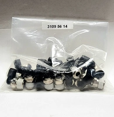 Bag of 19 Legris 3109 56 14 Fittings 1/4" TUBE X 1/4" NPTM 90 deg Elbow Open box - Image 1 of 2