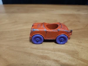  Tootsietoy 1968 "Orange Metal Car" W/ Purple Wheels -Little People compatible- - Picture 1 of 6