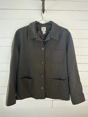 Vintage Gap Men's Button-Up Wool Jacket with Pockets - Image 1 of 4