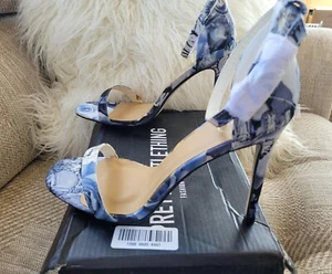 Misguided Sandalen Größe 6 grau weiß Stilettos offene Zehen Knöchelriemen High Heels - Bild 1 von 9