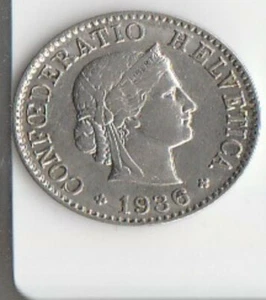 Swiss 1986 5 Rappen Coin Very Shiny Free Shipping - Picture 1 of 2