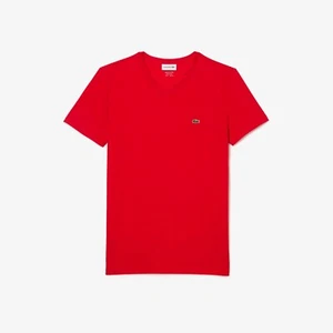 LACOSTE PIMA COTTON V-NECK TEE - TH6710 51 - Picture 1 of 15