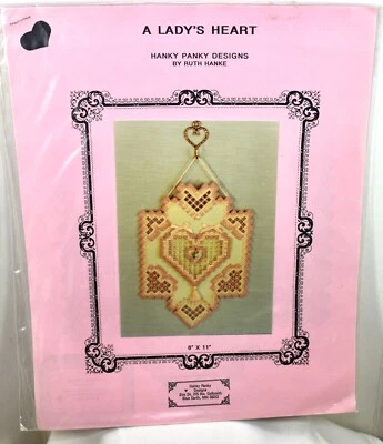 "A Lady's Heart" Ruth Hanke hardanger pattern 8" x 11" - Image 1 of 2