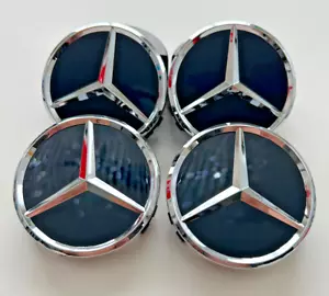 4x Chrome Black Wheel Center Caps Hub Cover Rim for Mercedes E CLA GLS ML series - Picture 1 of 5