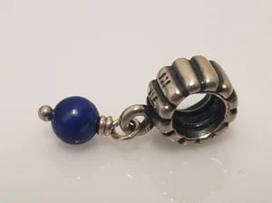 Pandora Sterling Silver December Birthday Lapis Dangle Bead Charm 790166L - Picture 1 of 3
