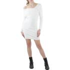 Line & Dot Womens White Ribbed Mini Long Sleeves Sweaterdress Xs Bhfo 5720