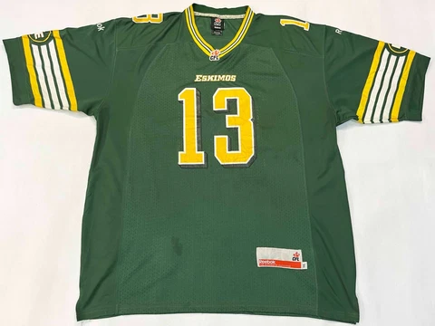 Reebok CFL Edmonton Eskimos Elks REILLY #13 Football Jersey XXL Green Sewn Cover
