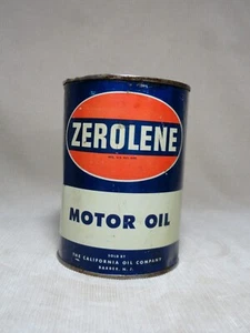 Early ZEROLENE Motor Oil Can Full & Unopened California Oil Co. Barber NJ  - Picture 1 of 18