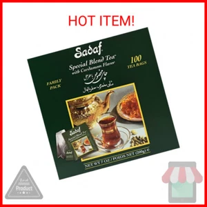 Sadaf Cardamom Tea Bags | Special Blend Cardamom Ceylon Black Tea | Quicktea Pro - Picture 1 of 2