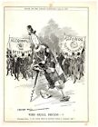 1907 British Society Undecided on Issue of Alcohol Temperance Punch Cartoon `17P