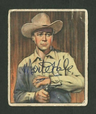 1949 BOWMAN WILD WEST H-9 MONTE HALE AUTOGRAPHED HQ SIGNED WESTERN TRADING CARD 