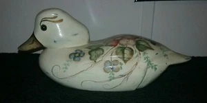 Vintage 1987 Hand Painted Wood Duck - Signed - Picture 1 of 7