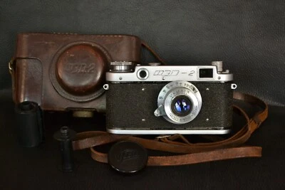 ¡REPARADO! Pre-Serie FED USSR Fed-2 Palanca de rebobinado No.022238 Lente de cámara fotográfica alimentada Foto 1 de 4