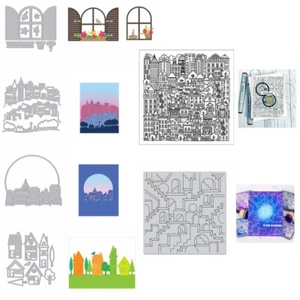 Modern City Buildings Metal Cutting Dies Stamps Scrapbooking Embossing Stencils - Picture 1 of 18