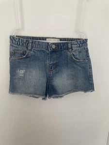 Mädchen Zara blaue Denim Shorts 3-4 Jahre - Bild 1 von 6