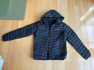 Snowgum Puffer Jacket Size 14 Black 90% Duck Down / 10% Feather Full Zip hooded - Picture 1 of 7