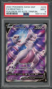 2022 Pokémon SWSH Black Star Promo 223 Mewtwo V Arte Completo PSA 9 COMO NUEVO - Imagen 1 de 9