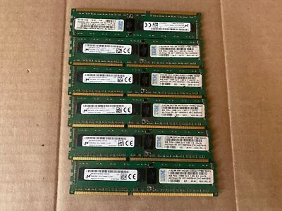 LOT OF 6 MICRON 8GB 2RX8 PC3L 12800R MT18KSF1G72RDZ-1G6E1FE - Image 1 of 3