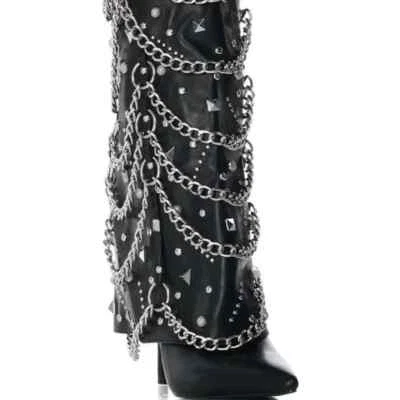 AZALEA WANG "ROCKSTAR REBEL" Talla:11 HERRAJES EMBELLECIDOS NEGROS (PAR FINAL) Foto 1 de 4