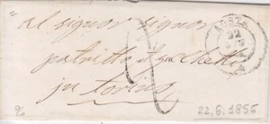 VORPHILATELISTISCHES KÖNIGREICH SARDINIEN 1856 BUCHSTABENÜBERZUG von AOSTA nach TURIN - Bild 1 von 3