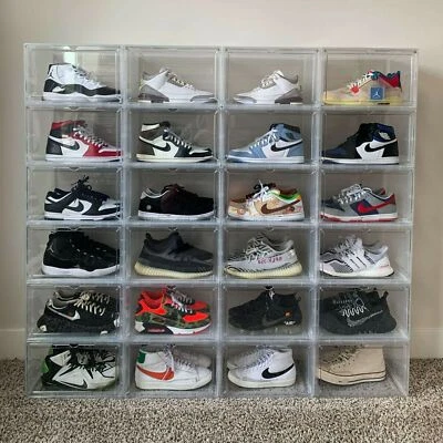 10pcs Drop Side Shoe Box Sneaker Rack Magnetic Sneaker Storage Box acrylic door - Image 1 of 4