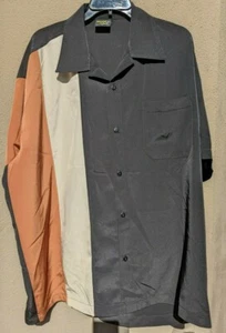 Chemise homme Steady Classics Camp Bowling 2XL noir fauve sable marron couleur bloc excellent état - Photo 1/3